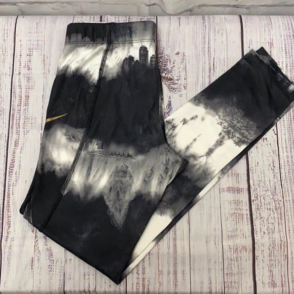 Nike Pants - Nike-Pro Combat Tie Dye Leggings Black/ White